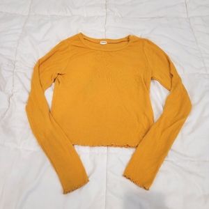 EUC Garage Ribbed Mustard Cropped Sweater